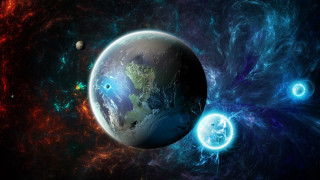 Planet space background swirls glow - planet free wallpaper