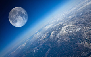 Earth moon blue sky clouds - moon free wallpaper for desktop
