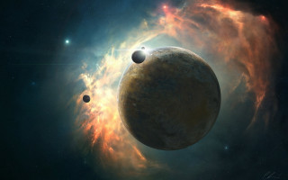 Planet star background foreground clouds - planet free wallpaper