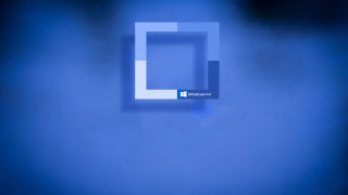 Blue background square object purism - object in the middle free wallpaper