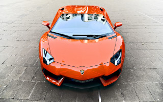 Orange sports car hood up - nice looking orange sports car free wallpaper