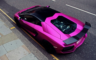 Pink sports car hood up - hood free wallpaper