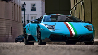Blue sports car multicolored stripe - gradient light blue free wallpaper