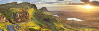 Winding road mountain cloudy sunset - david paton free wallpaper