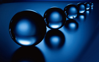 Shiny balls blue surface reflection - a reflection of them free wallpaper