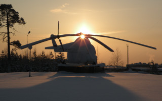 Helicopter snow sunset propellers nature - the plane free wallpaper