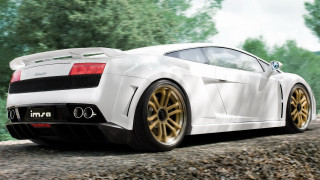 White sports car forest road 2 - a white sports car free wallpaper