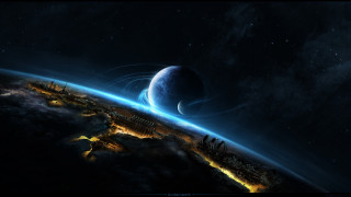 Earth space planet moon stars - a view of the earth free wallpaper for desktop