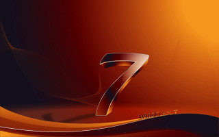 Seven darkorange wavy gold border - orange background free wallpaper