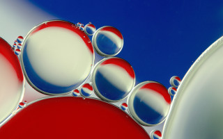 Red white blue liquid bubbles - liquid free wallpaper