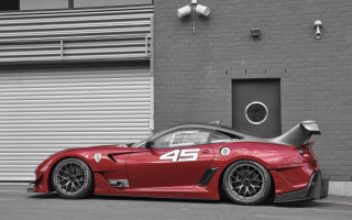 Red sports car building number - a number free wallpaper