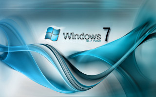 Blue wave windows7 logo word 2 - a blue wave free wallpaper