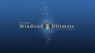 Blue background windows ultimate logo - ultimate free wallpaper