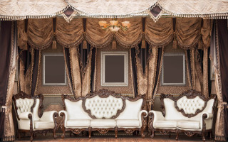 Rococo room canopy couch chairs - the side of the room free wallpaper