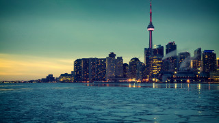 City lake night ice floes - ice flo free wallpaper