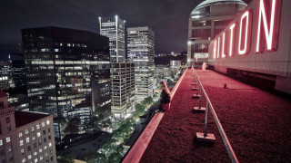 Tokyo cityscape neon sign cyberpunk - a red neon sign free wallpaper