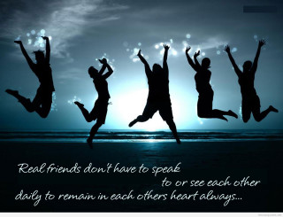 Friends jumping quote real speak - real free wallpaper