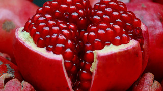 Pomegranate cut open knife fork - ready free wallpaper