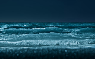 Dark blue ocean waves shore - ocean free wallpaper for desktop