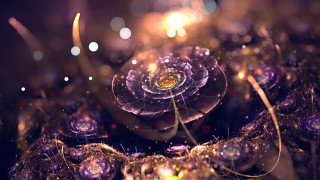 Psychedelic flower bokeh fireworks aurora - fractal free wallpaper