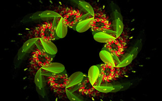 Mandelbrot fractal generative art leaf - a circular design free wallpaper