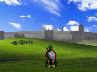 Person field baseball bat castle - city background free wallpaper