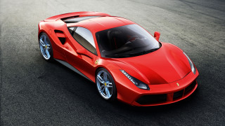 Red sports car racing night - a white stripe free wallpaper