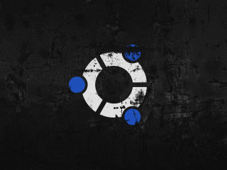 Black white wall blue white - circle free wallpaper