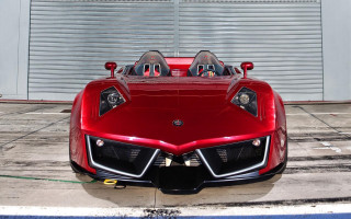 Red sports car garage roller - a garage door free wallpaper