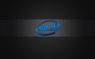 Blue intel logo black stripe - isometric free wallpaper