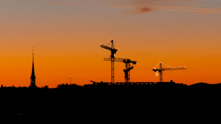 Sunset building crane construction constructivism - clyfford still free wallpaper