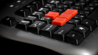 Keyboard red button 3d render - a close up of a keyboard free wallpaper