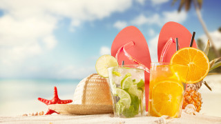 Beach drink flipflops starfish summer - the beach free wallpaper for desktop