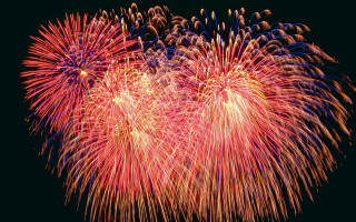 Fireworks night sky red yellow - andries stock free wallpaper