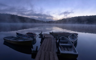 Dock two boats mountain clouds - lake free wallpaper for desktop