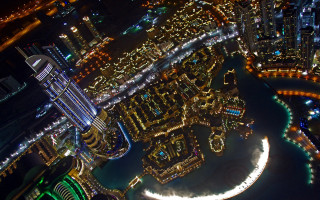 City night river bridge tiltshift - aerial free wallpaper