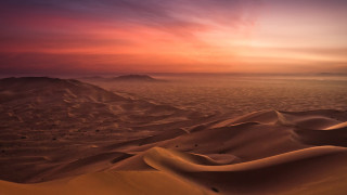 Sunset desert sand dunes mountains - sand free wallpaper