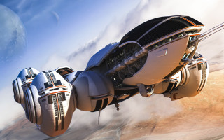 Futuristic vehicle desert planet moon - a futuristic vehicle free wallpaper