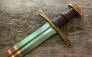 Sword wooden green blade leather - a wooden handle free wallpaper