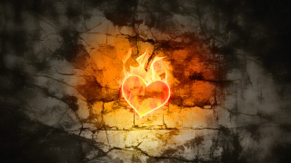 Heart fire wall crack gothic - fire free wallpaper