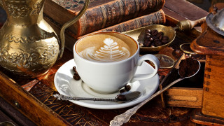 Coffee saucer spoons book stilllife - a saucer free wallpaper