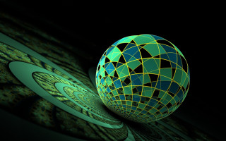 Green blue ball black background - ball free wallpaper