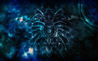 Bird crown gothic blue magic - its head free wallpaper