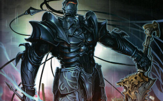 Knight demon armor weapon cedric - back free wallpaper for desktop