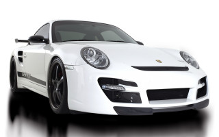 White sports car black stripe 4 - pearlescent free wallpaper