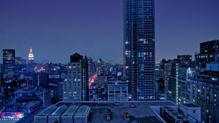 City skyline night tall buildings 5 - daarken free wallpaper