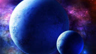 Blue planet space stars aurora - a space free wallpaper