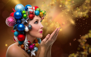 Christmas wreath bubbles ornaments magic - ornament free wallpaper