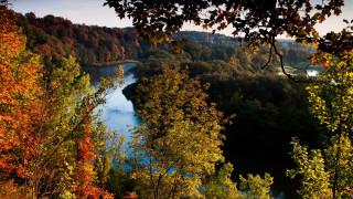 Hudson river autumn leaves bridge - the fall season free wallpaper for desktop
