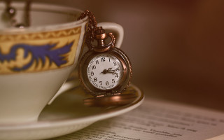 Pocketwatch coffeecup book chain steampunk - a pocket watch free wallpaper